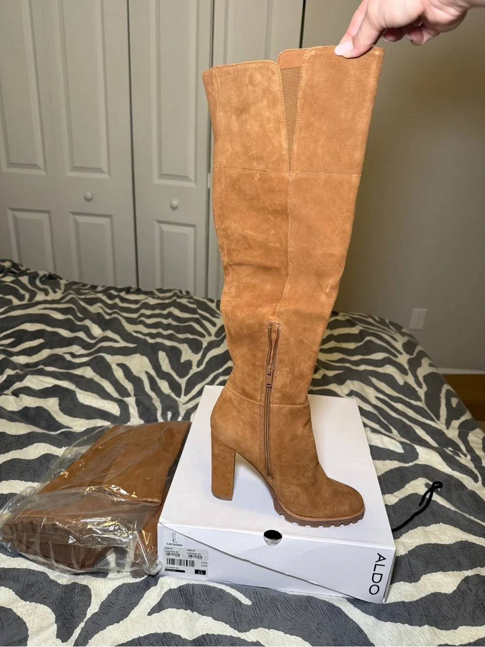 ALDO Tall Suede Over-the-Knee Boot in Chestnut
